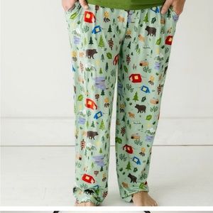 NWT Little Sleepies Happy Campers Men's Bamboo Pajama Pants Bottoms M